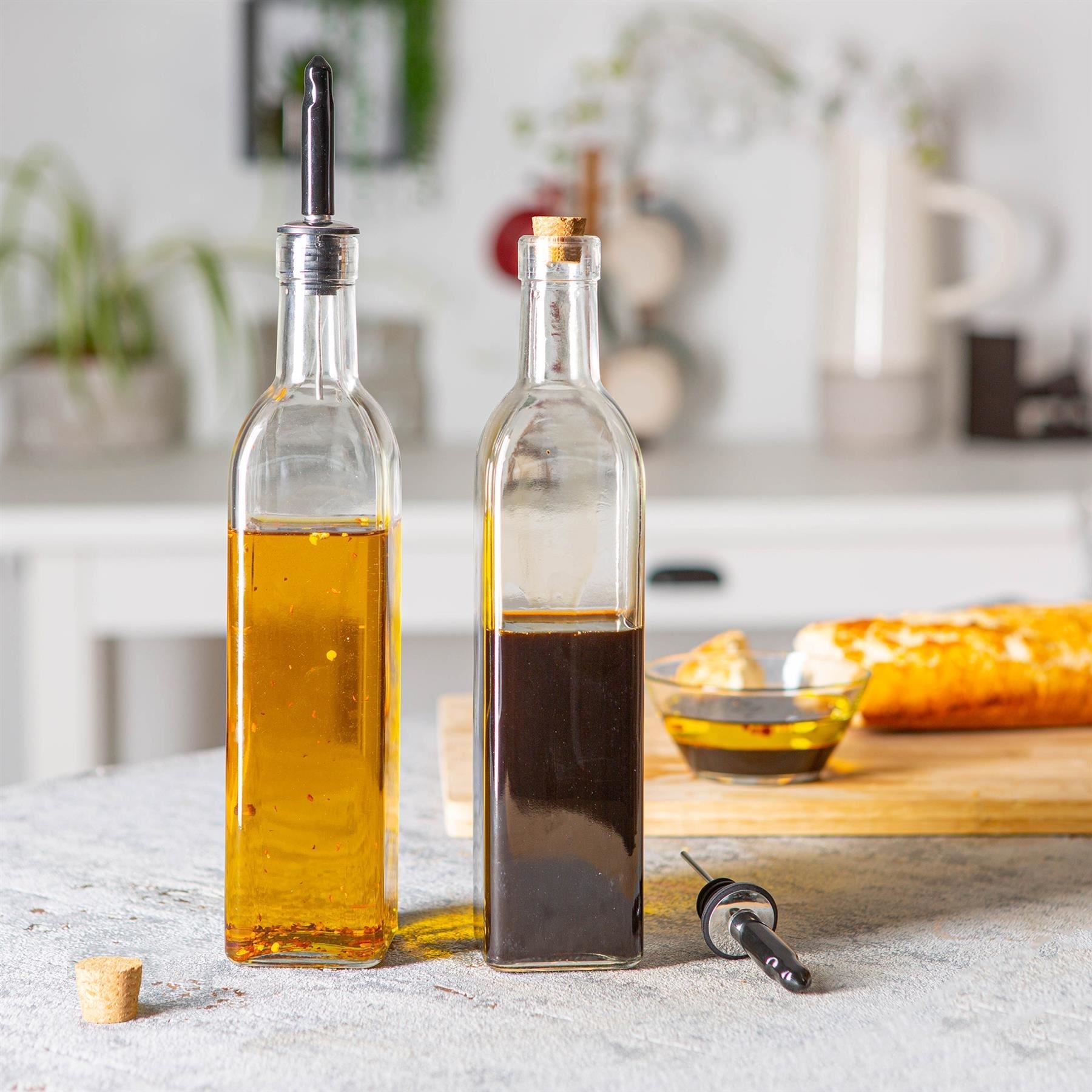 500ml Olive Oil Pourer Glass Bottle with Cork Lid